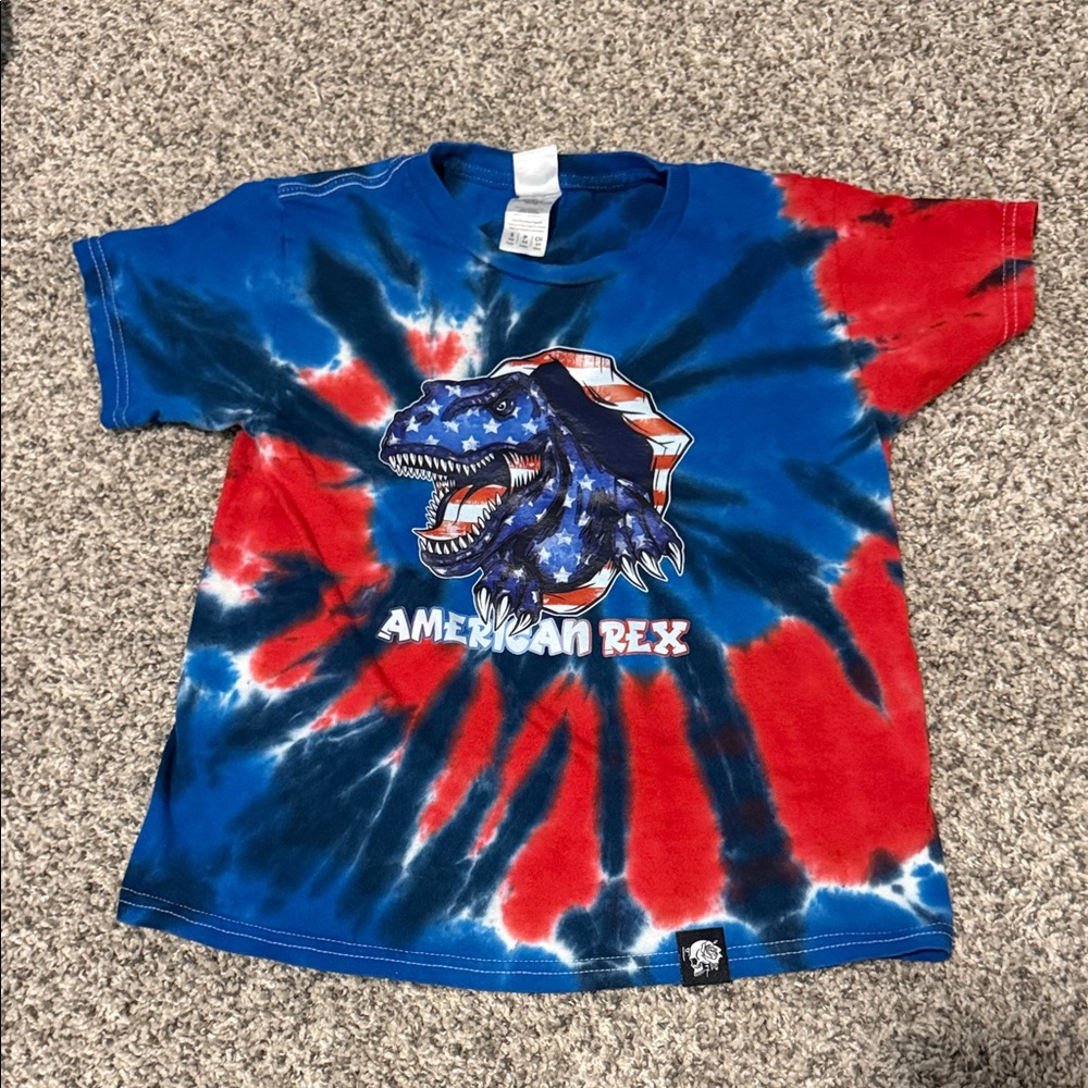 Kids American Rex Tie-Dye T-Shirt - Red & Blue